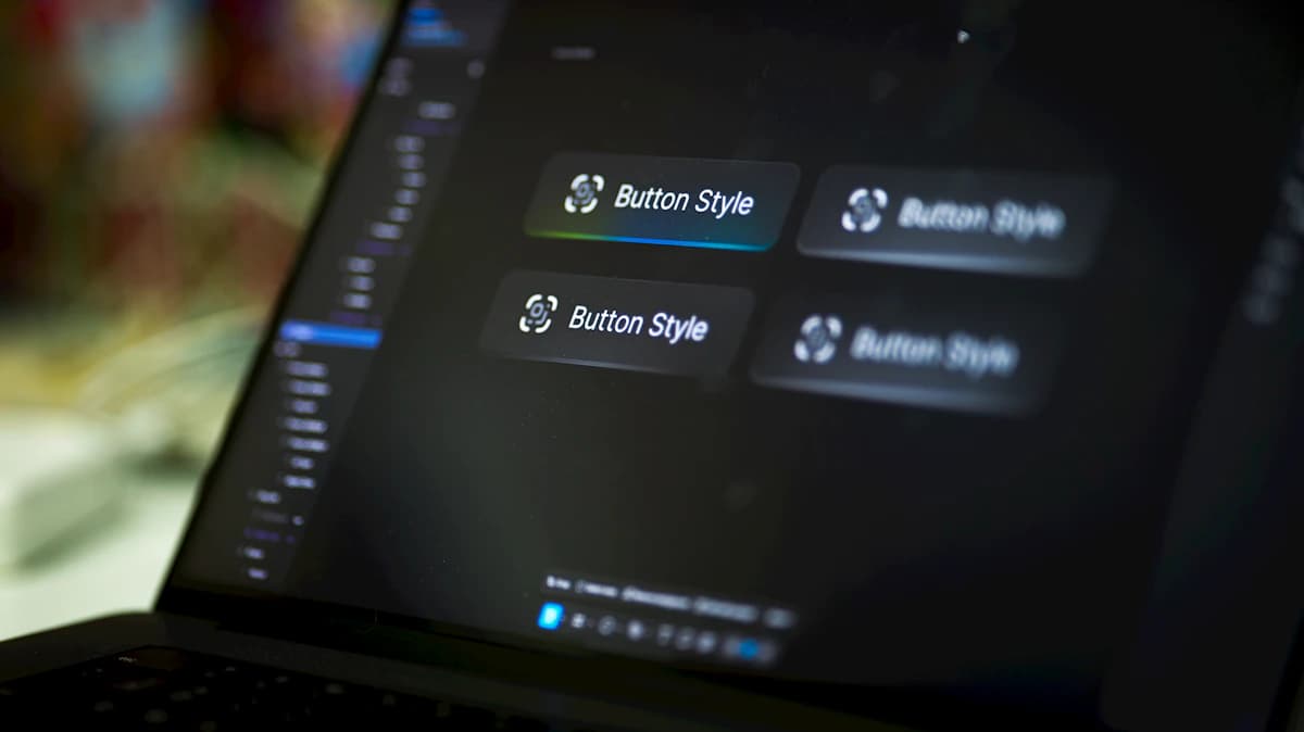 A customer-facing interface being designed on a laptop